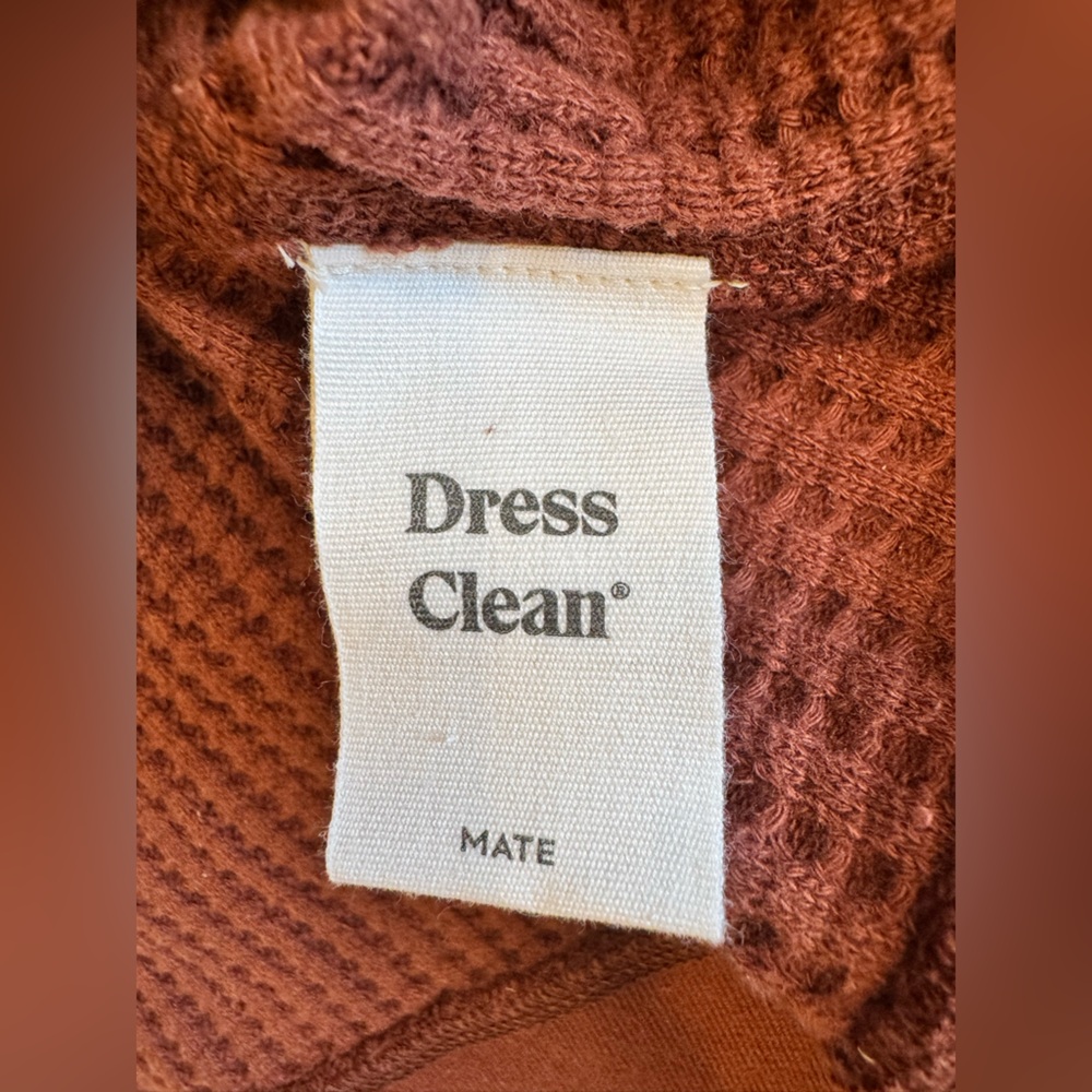 MATE the Label Organic Waffle Half Zip Sweatshirt In Cinnamon - Picture 9 of 10